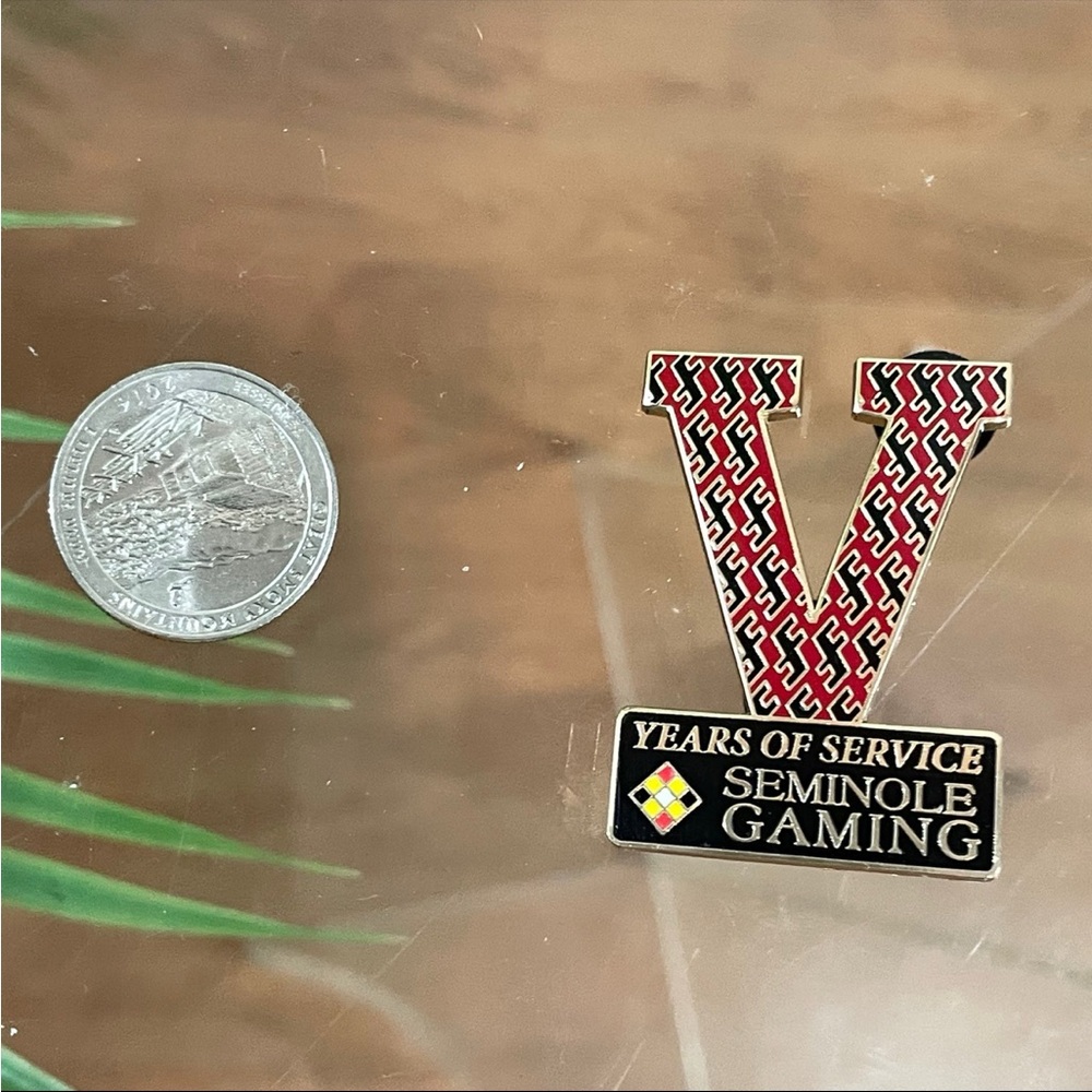 Hard Rock Pin Seminole Gaming STAFF 5 years of service hotel casino cafe enamel